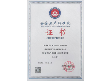 安全生產標準化三級企業(yè)證書